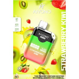 Aivono 8000 - Nicotine Free 0% vape monouso con gusto kiwi alla fragola e 8000 puff