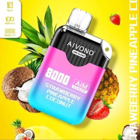Aivono 8000 - Nicotine Free 0% vape monouso con gusto ananas fragola cocco e 8000 puff