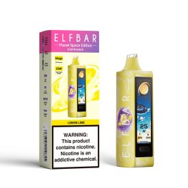  ELF BAR PLANET 25000 sigaretta elettronica usa e getta al gusto di limone e lime con 5% di nicotina, ricaricabile.